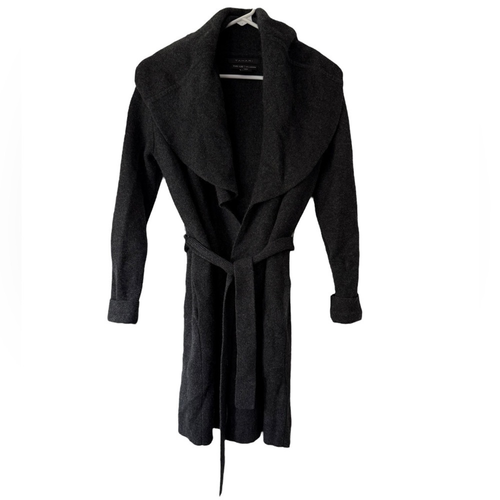 Tahari Women’s 100% Cashmere Cardigan Size Small Dark Gray Great Condition!